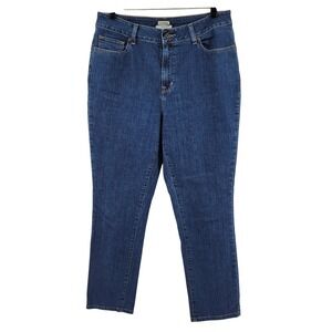 L.L.Bean‎ Classic Fit Jeans Womens 12 Blue Wash Denim Regular 284078